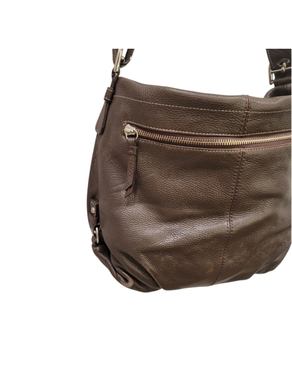 Coach F15064 Women's Brown Leather Duffle Hobo Convertible Shoulder Bag Purse - Picture 5 of 13